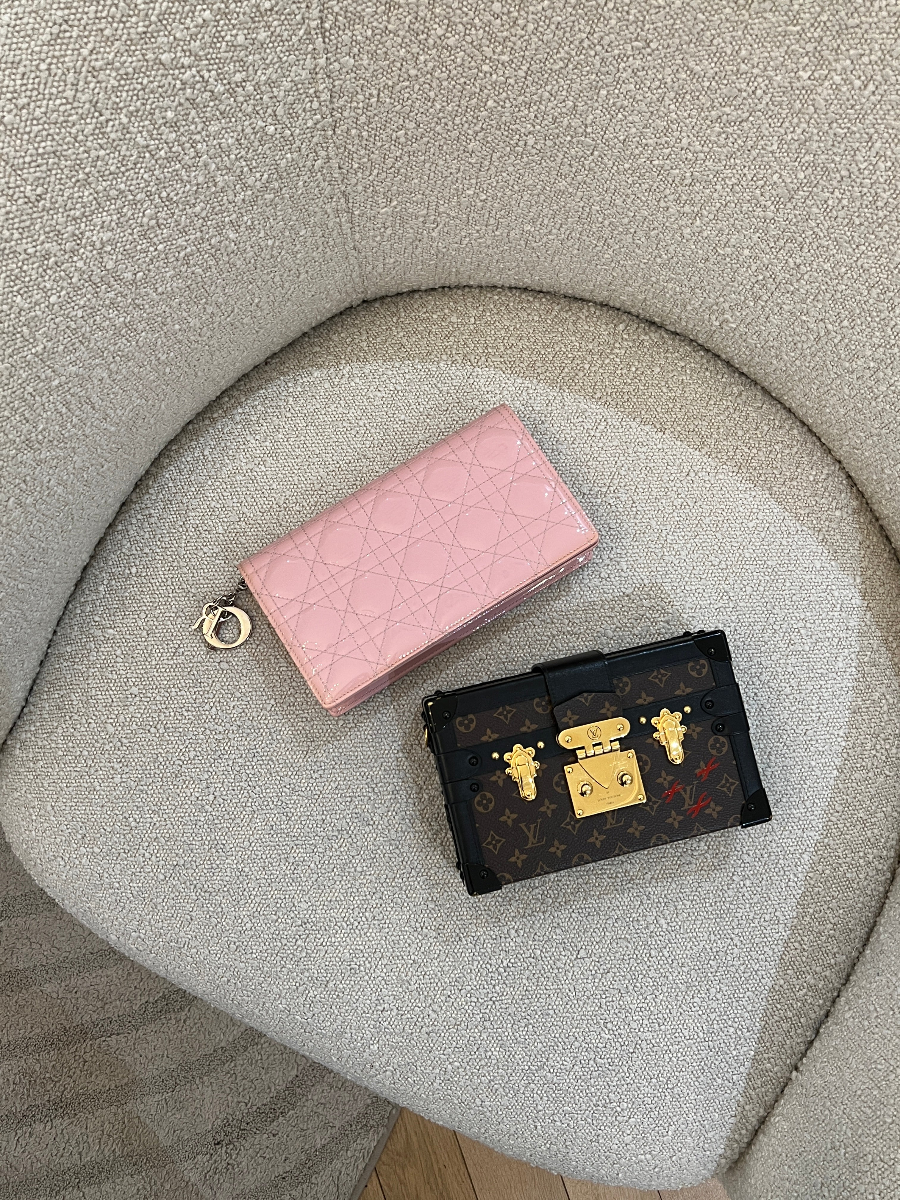 Dior Patent Cannage Lady Dior Convertible Clutch Light Pink - Image 10